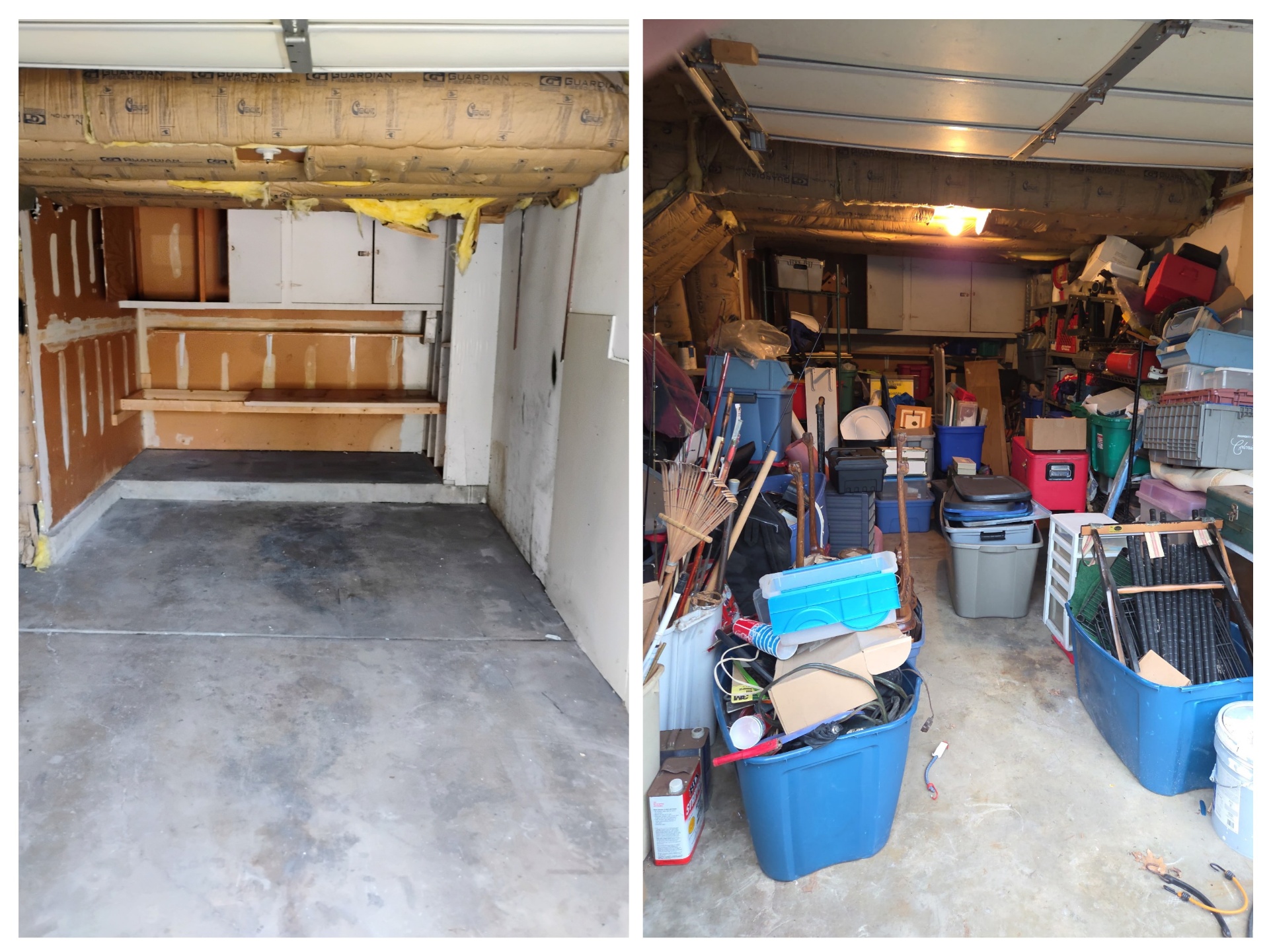 Garage cleanout before and after