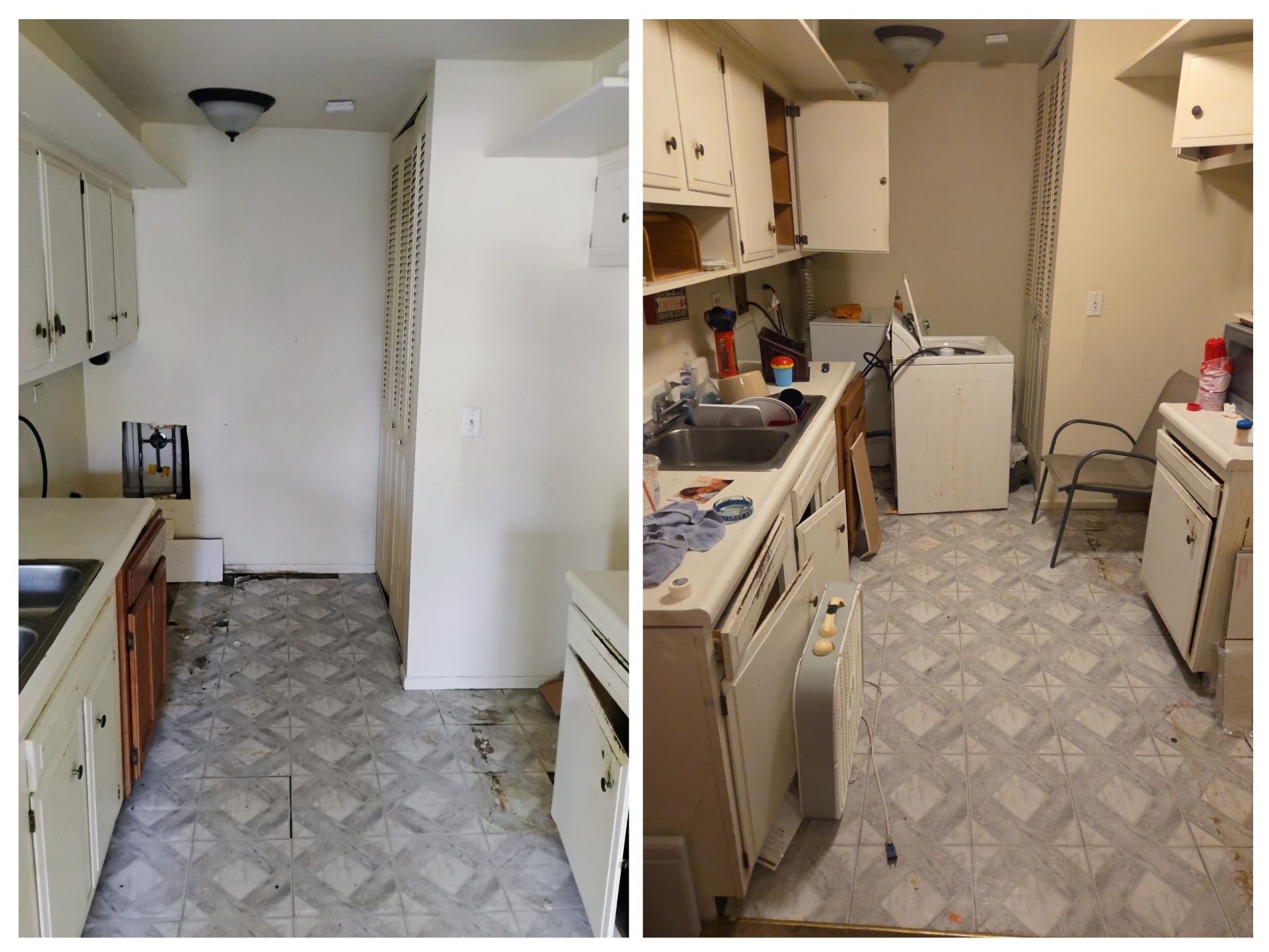 Kitchen cleanout before and after